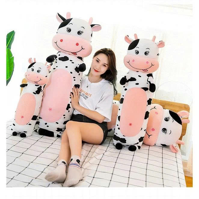 Gối ôm con bò sữa dễ thương siêu mềm mịn (60cm---&gt;1m2) hàng loại 1 cao cấp chất lượng cao, an toàn cho người sử dụng