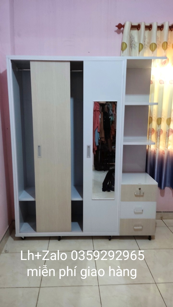Tủ nhựa đài Loan 3 cánh 1 kệ cửa lùa