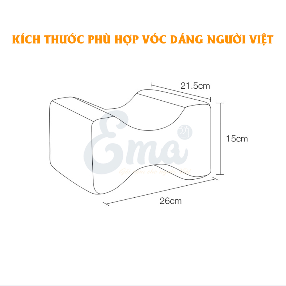 Gối kẹp chân thế hệ 2 Ema - Giảm đau đầu gối, hông và lưng, tăng cường lưu thông máu, chống giãn tĩnh mạch - Tốt cho người cao tuổi, phụ nữ có thai, chấn thương chân