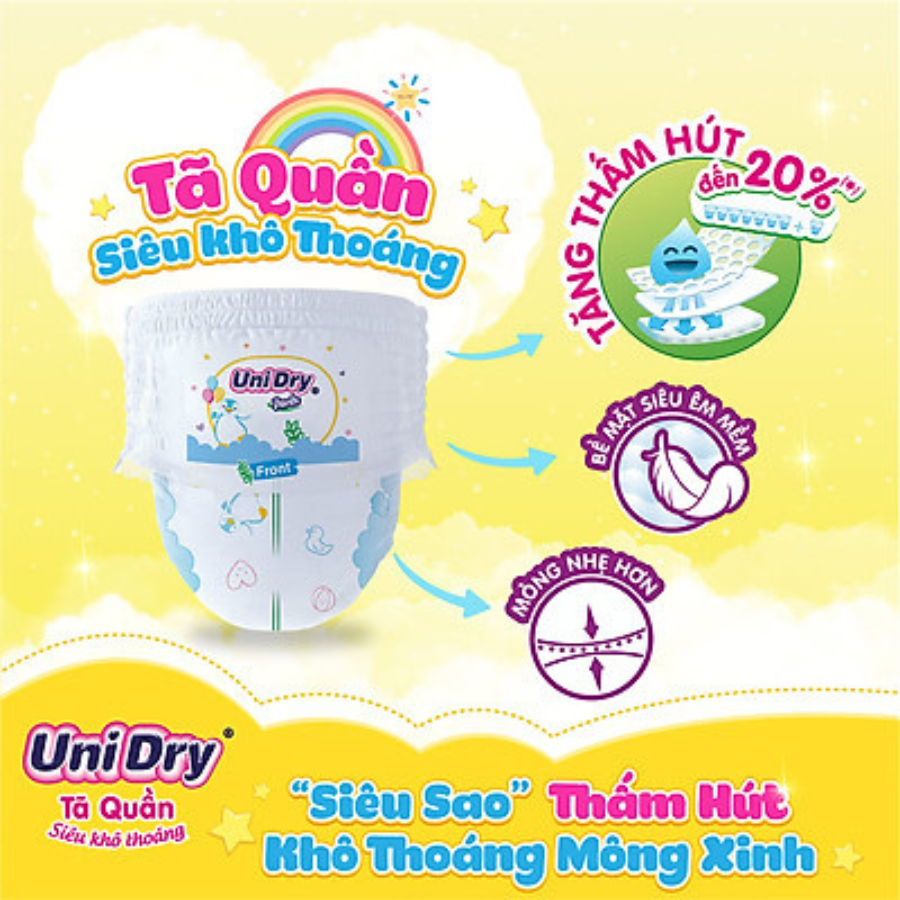 Tã Quần Siêu Mỏng UniDry Ultrathin Gói Cực Đại Size M74