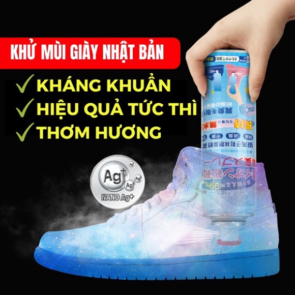 BÌNH XỊT GIẦY DÉP KHỬ MÙI GIẦY, HÔI CHÂN CÔNG NGHỆ NANO BẠC CAO CẤP TỪ NHẬT BẢN CHÍNH HÃNG N135 ASSTAR