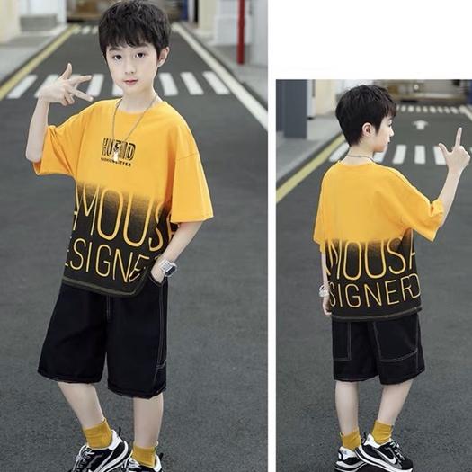 Đồ bộ bé trai Con Xinh cotton hình in chữ AMOUS, quần áo bé trai từ 14 đến 45kg