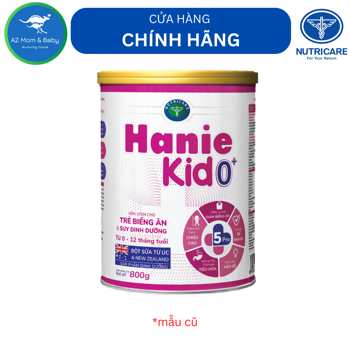 Sữa bột Nutricare Hanie Kid 0+ cho trẻ biếng ăn và suy dinh dưỡng (800g)