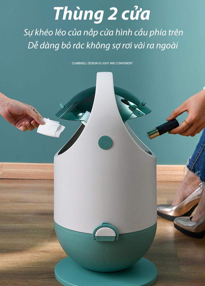 Thùng rác gia đình dễ thương Space Capsule Shaped Trash Can 20L