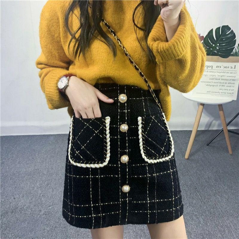 Chân váy bigsize vải dạ tweet 2 túi cao cấp Ms199