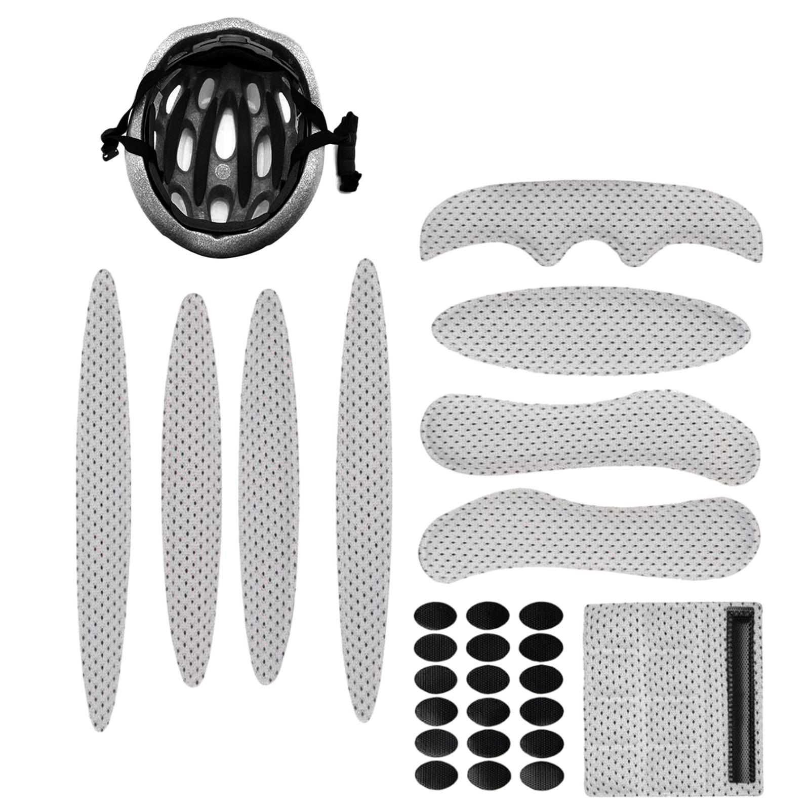 2x27pcs/Set Bike Helmet Padding Kits Helmet Liner Chin Strap Foam Pads Grey