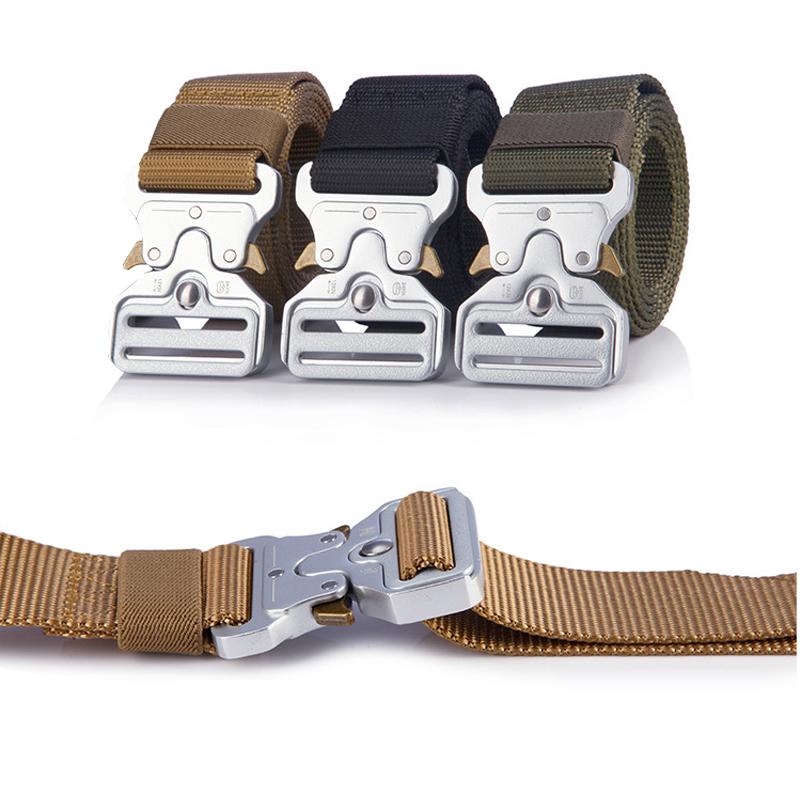 Chiến Thuật Quân Đội Đai Nylon Quân Sự Có Khóa Kim Loại SWAT Cảnh Sát Làm Nhiệm Vụ Cinto Nam Huấn Luyện Chiến Thuật Thắt Dây Eo Săn Bắn Phụ Kiện