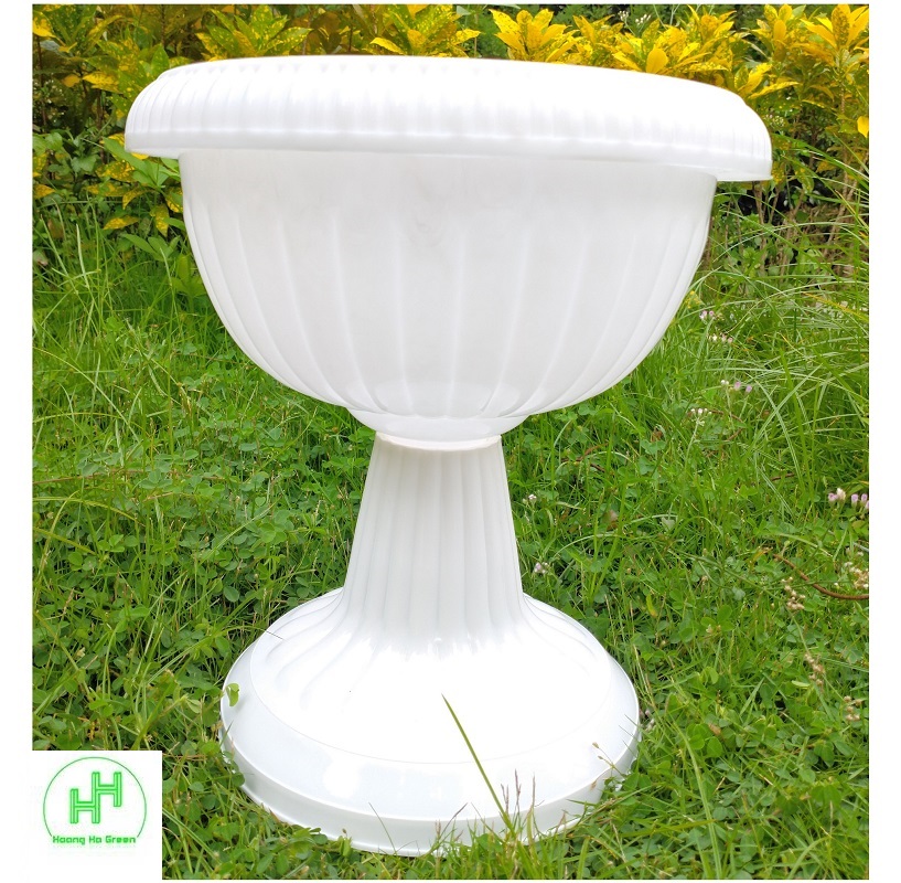 2 Chậu LY nhựa kèm ĐẾ tách rời, trồng hoa, cây cảnh, sen... Size1 , Kt: 30x33