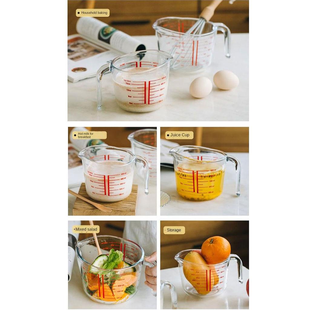 Glass Measuring Cup with Scale Cream Milk Measuring Cup Kitchen Baking Tool