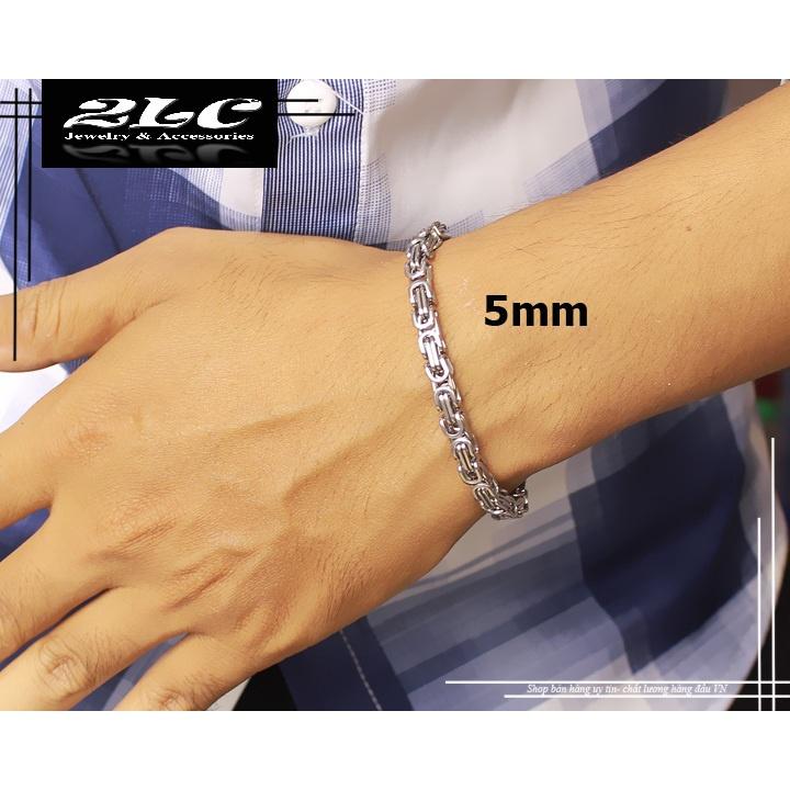 LẮC TAY NAM INOX CÁ TÍNH ZICZAC VUÔNG 5MM THÉP KHÔNG GỈ- LTNQC26