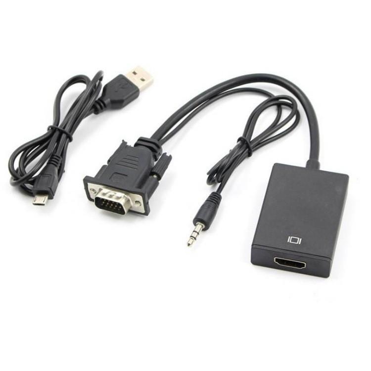 Cáp chuyển đổi tín hiệu từ VGA sang HDMI có âm thanh kèm theo cáp Micro USB