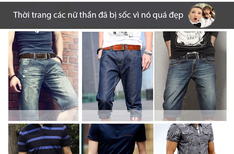 Thắt lưng/ dây nịt nam da bò thật phong cách Châu Âu mã 8019 - Dây nâu