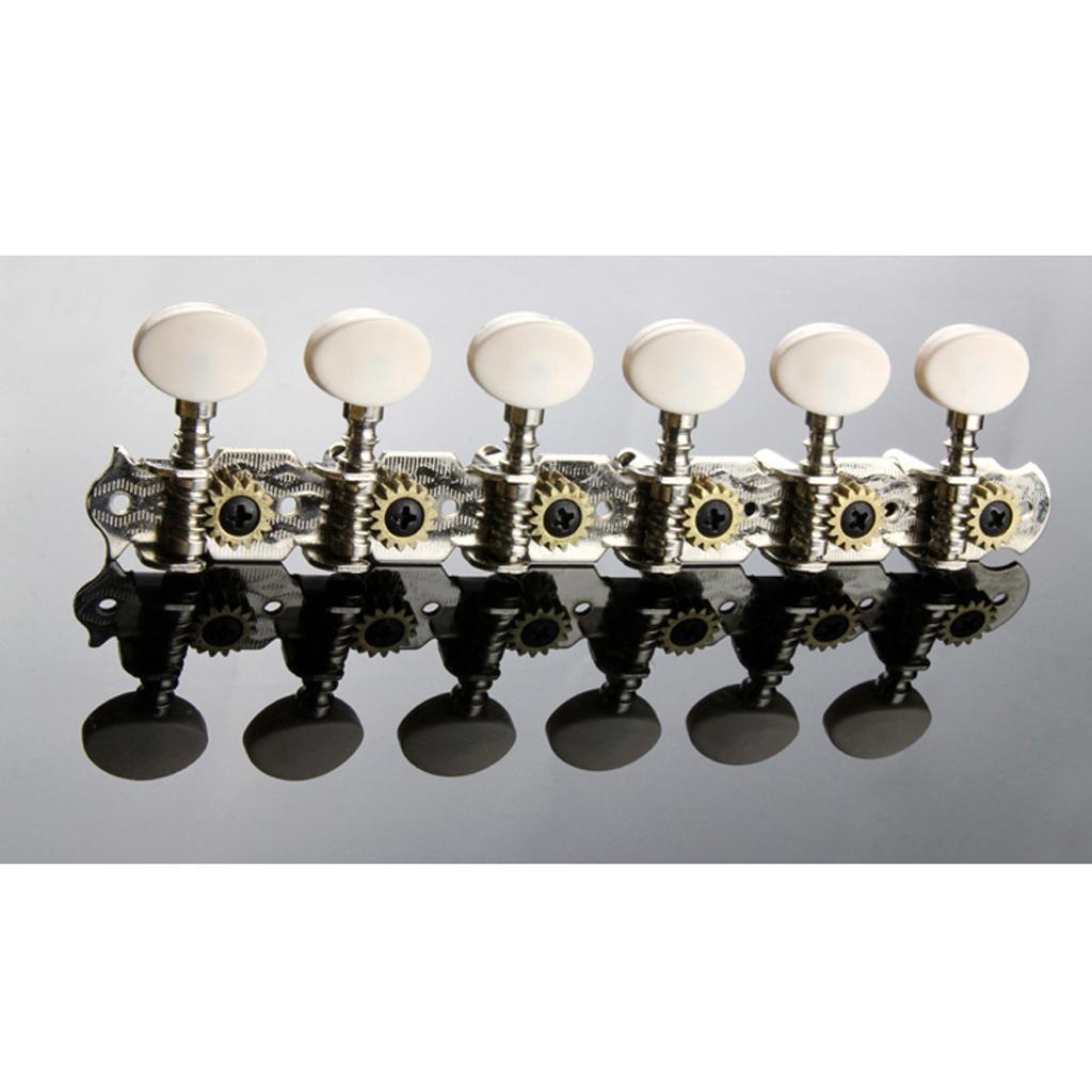 Acoustic Guitar Right Machine Heads Tuning Pegs  Button White Handle