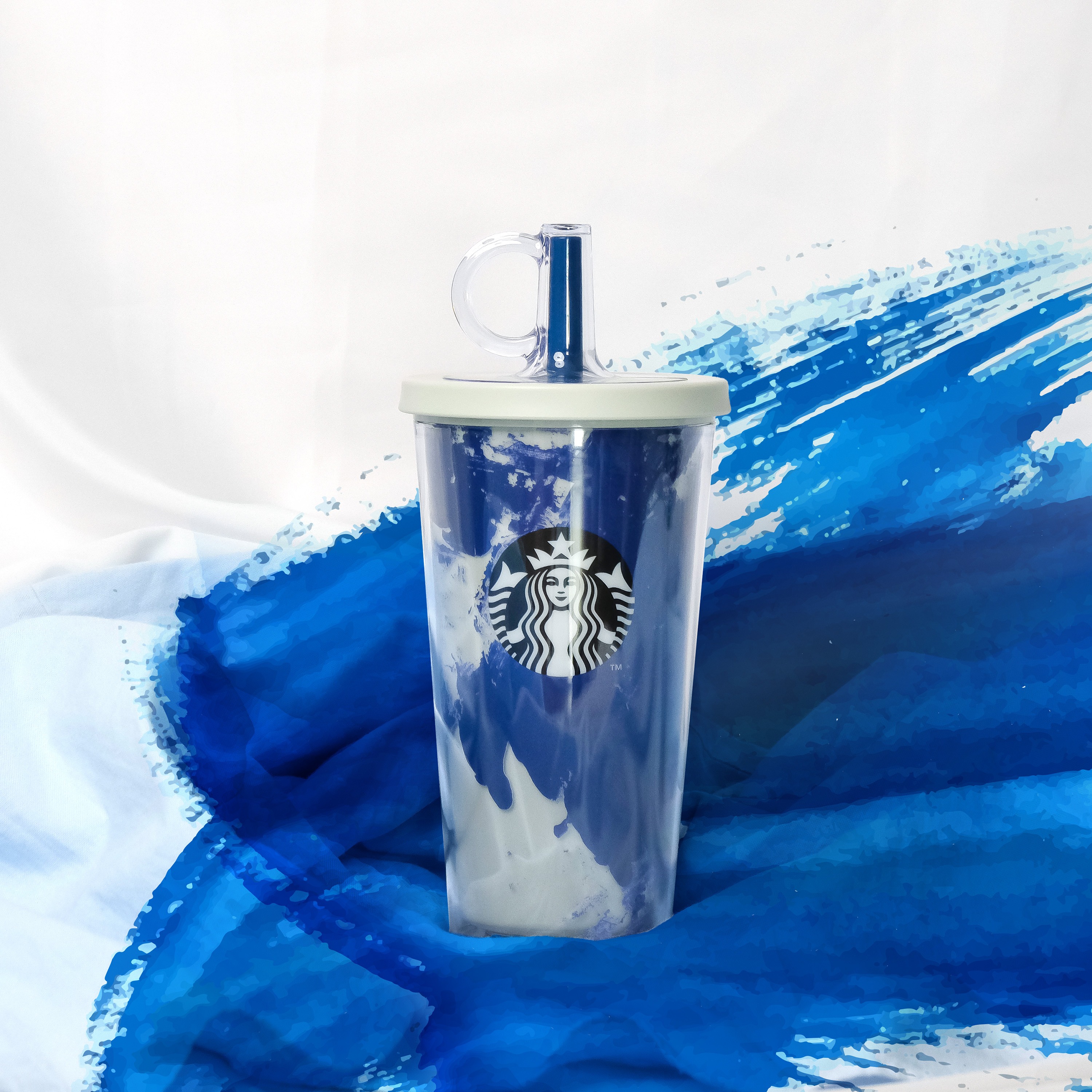 Bình Starbucks Cold Cup 16Oz (473ml) SLURPEE NAVY BRUSH