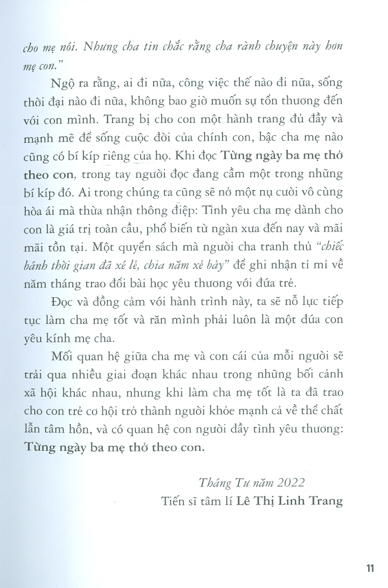 Từng Ngày Ba Mẹ Thở Theo Con