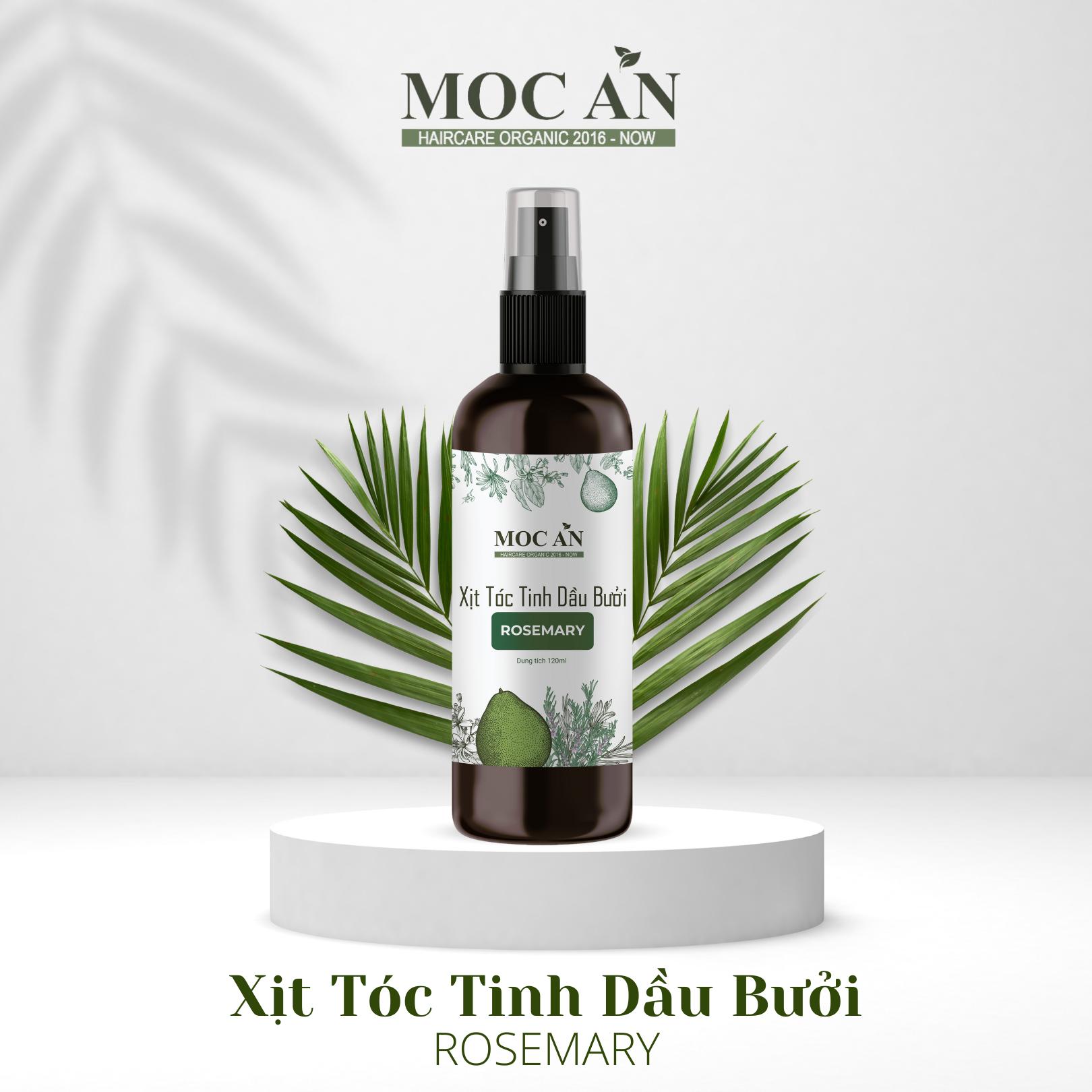 Xịt Kích Mọc Tóc Tinh Dầu Bưởi Hương Thảo ( Rosemary ) 120ml Mộc Ân Haircare hỗ trợ giảm rụng, lên tóc con