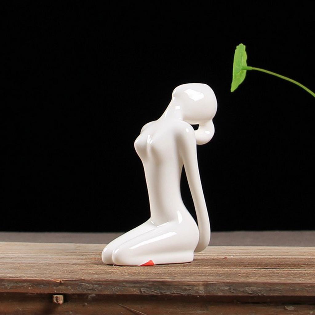 5x Ceramic Yoga Figure Ornament Statue Sculpture for Desk Decor