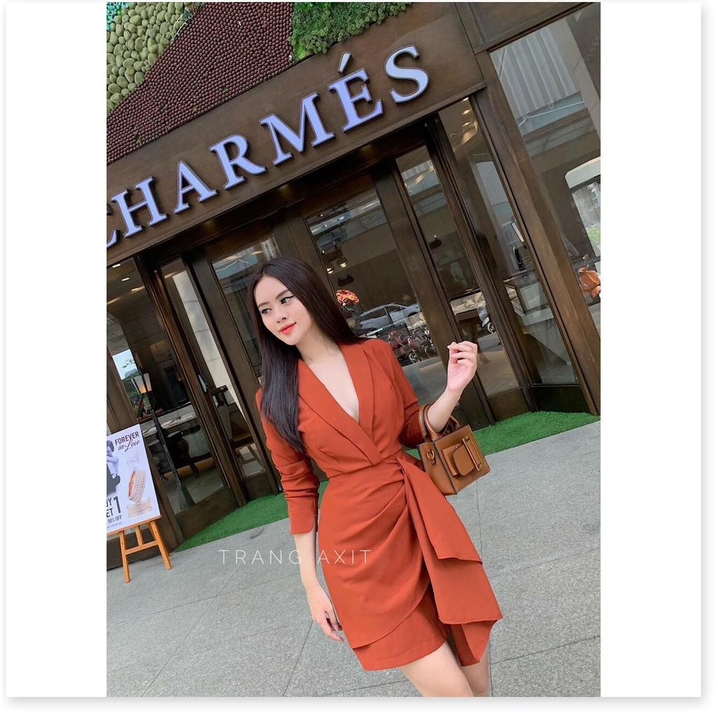 Đầm vest tà bèo tay dài - sang chảnh