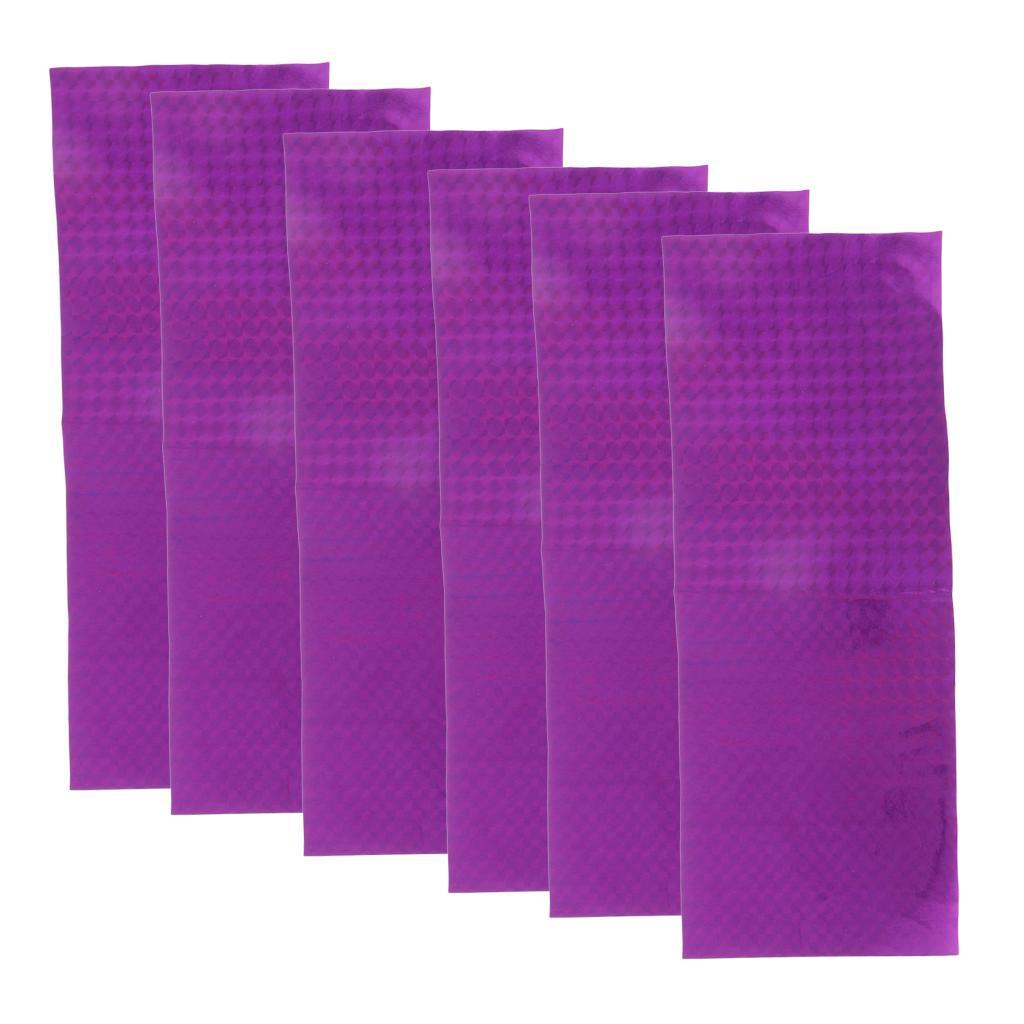 6pcs Fishing Lure Tape Holographic Adhesive Film Flash Tape Mixed Color