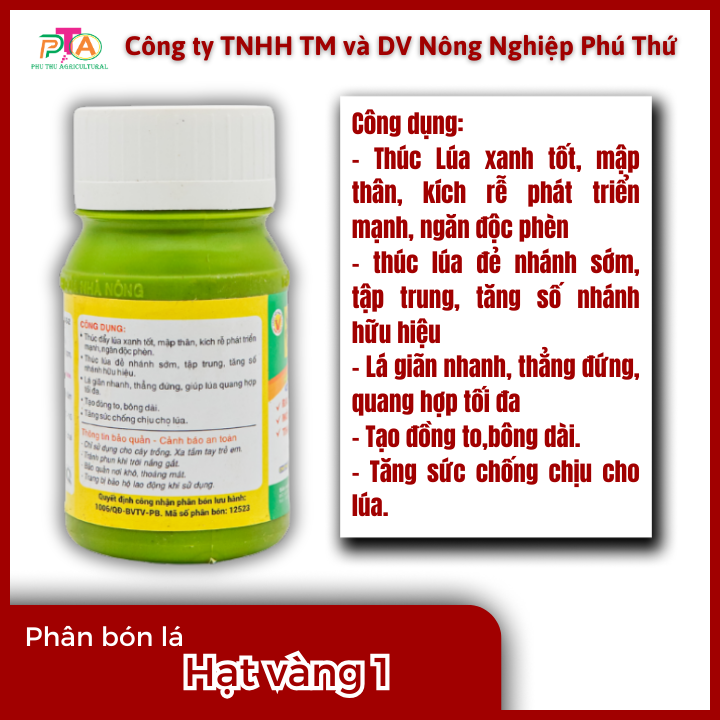 Phân Bón Lá Đầu Trâu MK Hạt Vàng 1 (10-3-2) chai 100ml