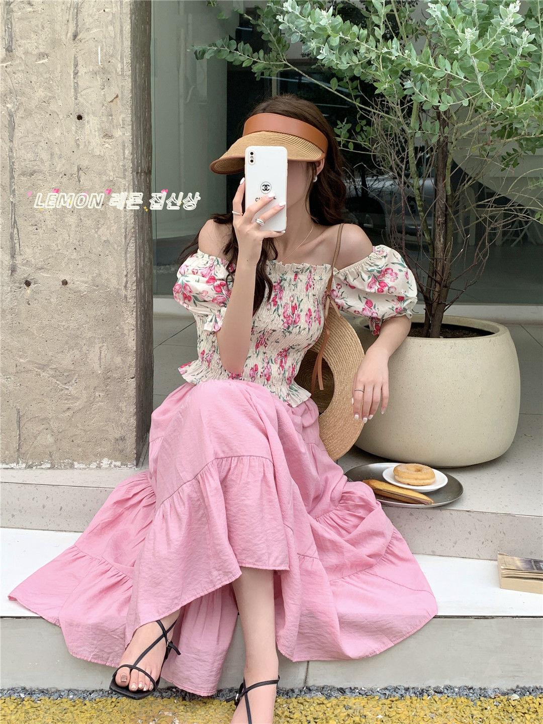 TOBE1SHOP Váy dài chữ A kiểu Pháp, váy dài, váy gió, váy dài, váy rộng, váy nửa người.