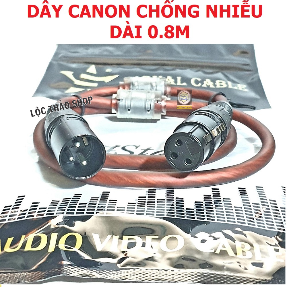 Dây Canon Đực Cái dài 0.8M 1.5M Chống Nhiễu (Dây tín hiệu 2 đầu Canon XLR)