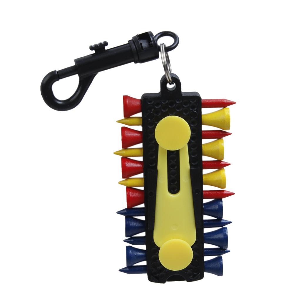 GOLF TEE HOLDER CARRIER 12 Tees 2 Ball Markers Divot Tool Pencil W Snap Clip