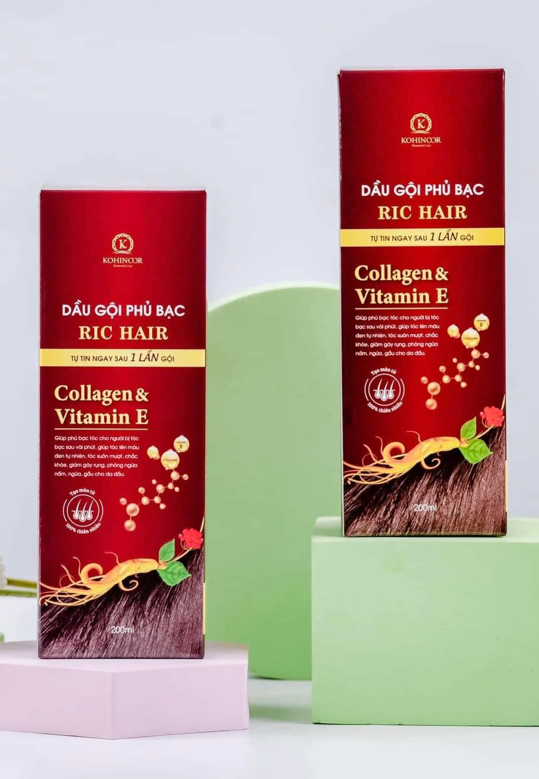 Dầu gội phủ bạc Colagen Vitamin E Ric Hair Kohinor