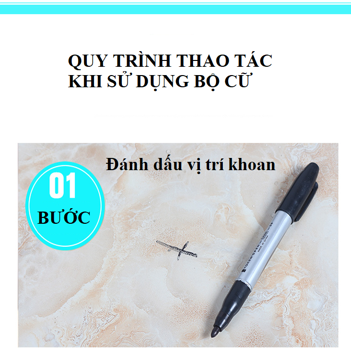 Bộ cữ định vị lỗ khoan trên gạch men, kính