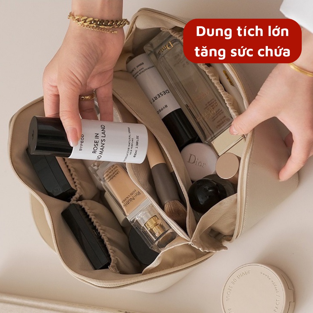 Túi Da Đựng Đồ Mỹ Phẩm Lớn,Túi Đựng Đồ Trang Điểm Cá Nhân Du Lịch Cao Cấp, Bền Đẹp Chắc Chắn - HÀNG CHÍNH HÃNG MINIIN