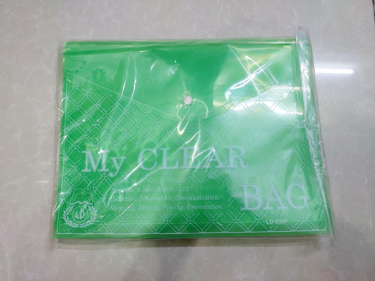Bìa hồ sơ My clear Bag xấp 12 cái màu xanh lá
