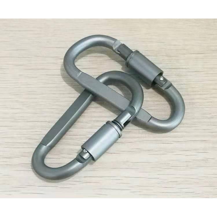 Móc Đa Năng Móc Khóa Nhôm Đi Phượt Carabiner Chữ D Khoá Xoay 8cm