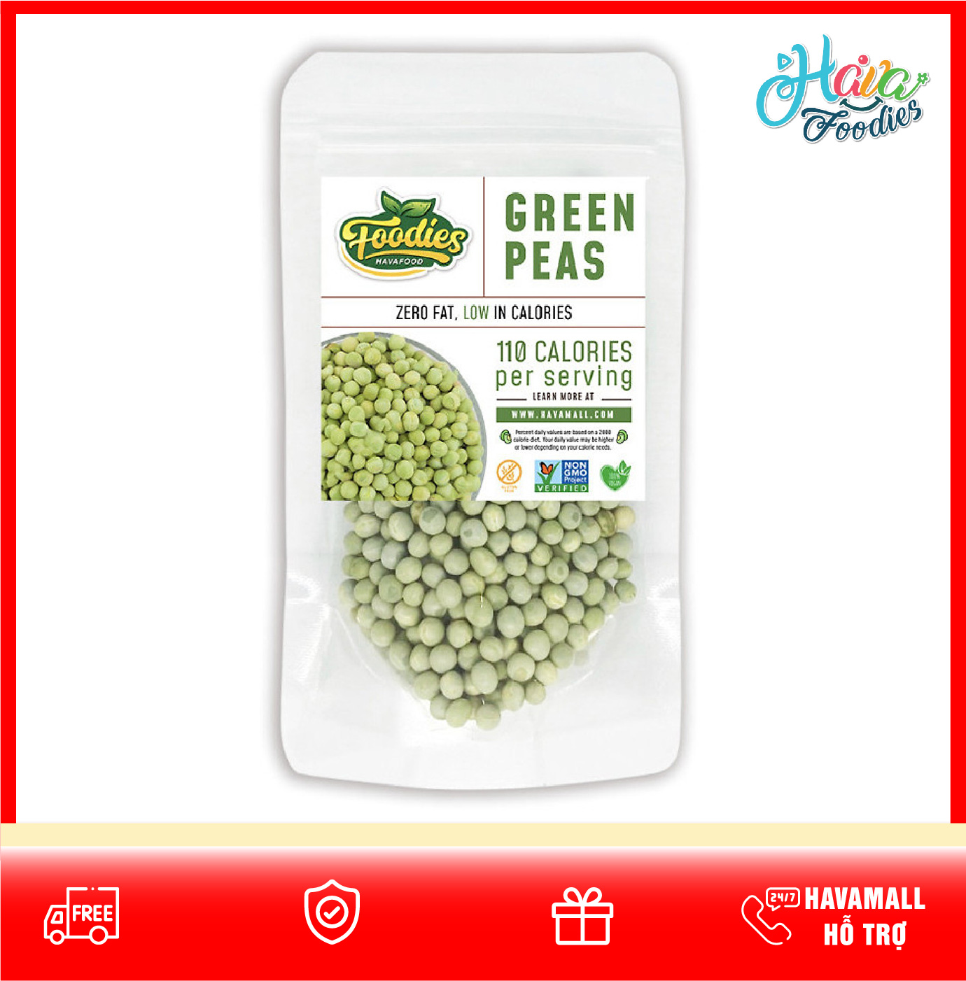 Đậu Hà Lan Nguyên Hạt Non GMO - Green Peas 200gr