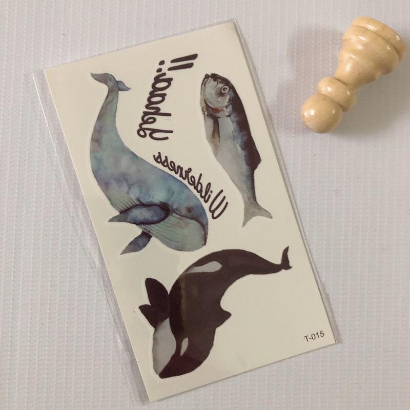 Combo 6 tấm hình xăm dán cá màu 10x6cm