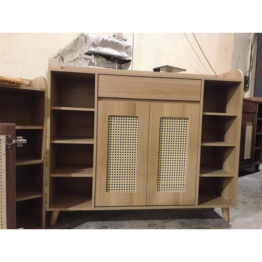 Tủ giày cánh mây - Màu nâu đậm,Ngang 100