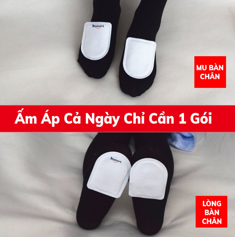 Gói 2 Miếng Dán Giữ Nhiệt Bàn Chân Dán Nóng Ủ Ấm Chân Ấm Áp Cả Ngày