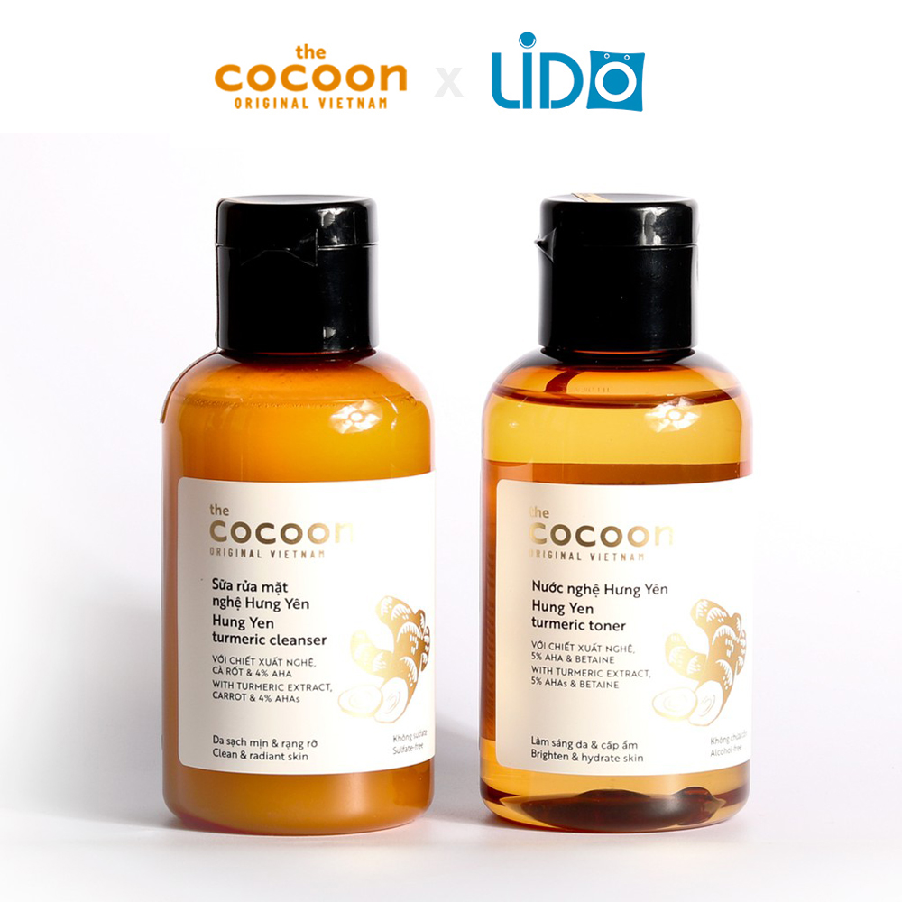 Combo Sữa rửa mặt nghệ Hưng Yên cocoon 140ml + Toner nước nghệ cocoon 140ml