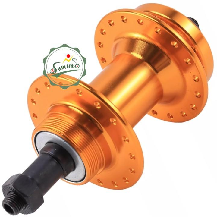 Đùm bộ MTB 32 lổ líp vặn 7 speed thắng dĩa nhôm xi màu