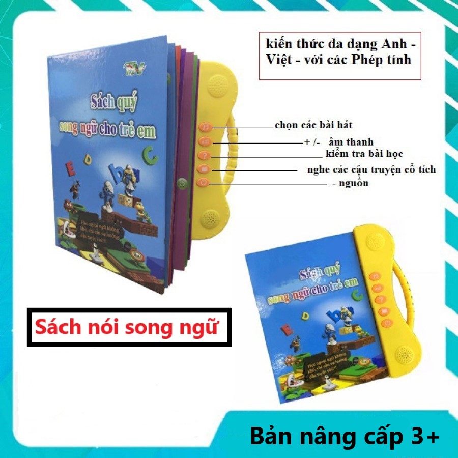 Sách quý điện tử song ngữ Anh – Việt cho bé (Bản nâng cấp 3+) Sách nói điện tử song ngữ (Anh - Việt)  giúp trẻ học tốt Tiếng Anh