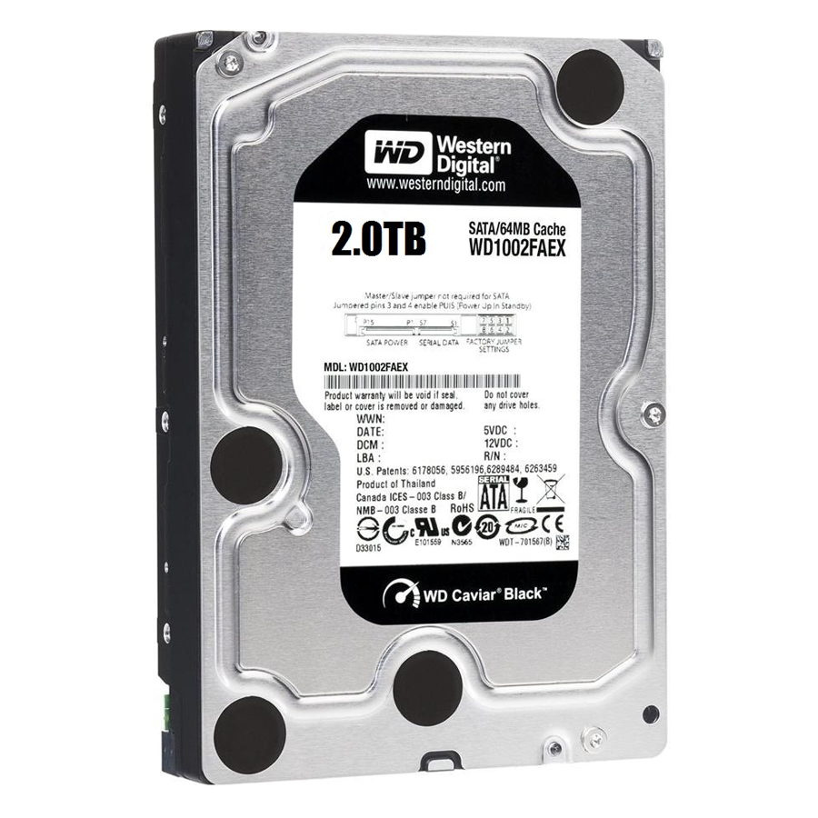 Ổ Cứng HDD Western Digital Caviar Black SATA III 2TB/64MB/7200RPM Cache - Hàng chính hãng