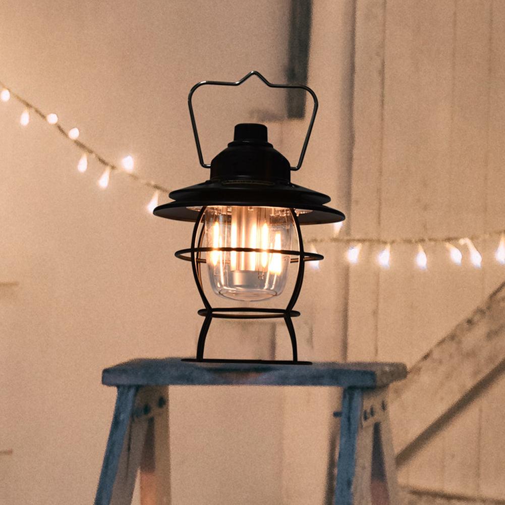 USB Charging Light Retro Camp Lantern Outdoor Camping Hiking Tent Night Light Lamp Stepless Dimming 3 Light Modes