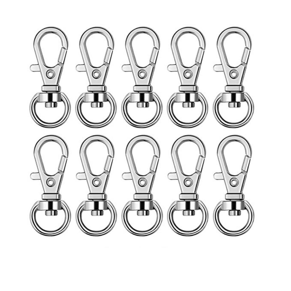 2x 20 Pcs Metal Swivel Clasp Lanyard Clips Snap Hooks Lobster Claw Clasp with Key Rings for Crafts Jewellery Making Findings