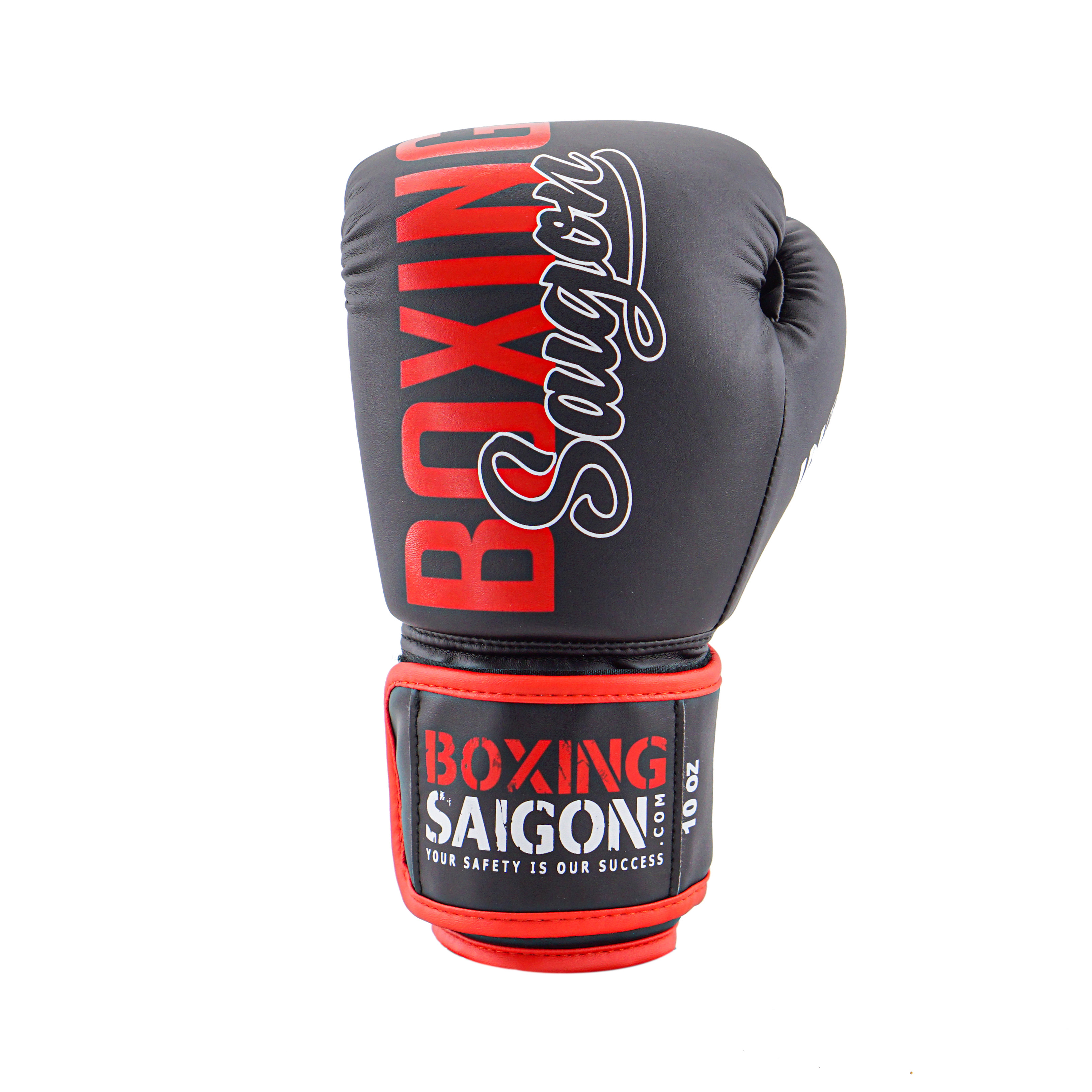 Combo Găng Tay Boxing Saigon + Băng Tay 4m5 (tặng túi rút) -  Đen đỏ