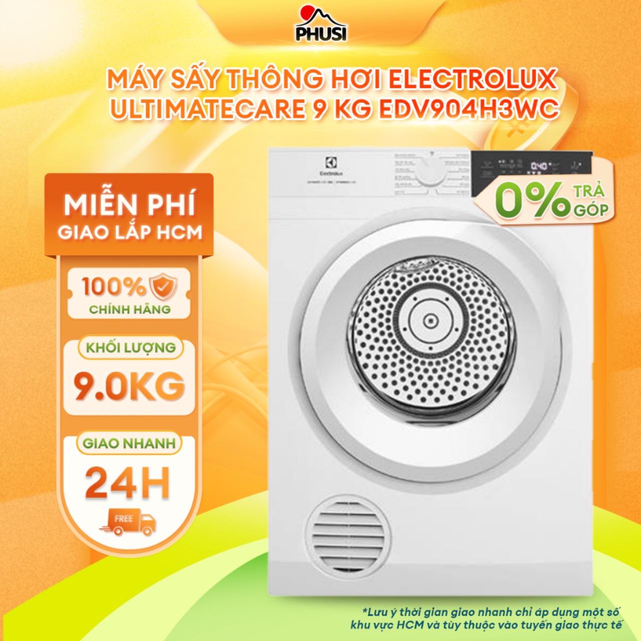 Máy sấy thông hơi Electrolux UltimateCare 9 kg EDV904H3WC - HÀNG CHÍNH HÃNG - CHỈ GIAO HCM