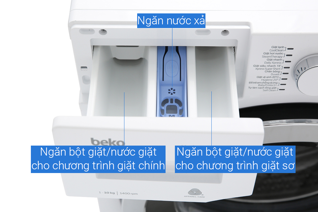 Máy giặt Beko Inverter 10 kg WY104764MW - Hàng chính hãng - Giao HCM và 1 số tỉnh thành