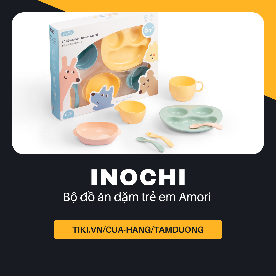 Bộ đồ ăn dặm trẻ em Inochi Amori dành cho bé từ 6 - 12 tháng tuổi