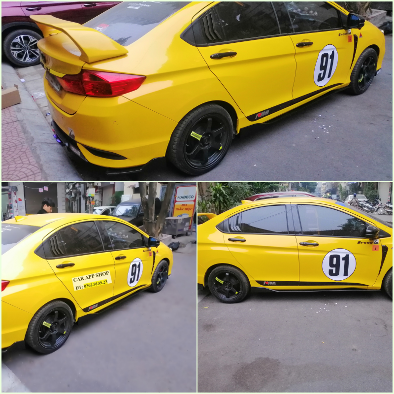 Lip Hông Thể Thao Honda City Mẫu Độ Thể Thao Hàng Loại 1 Lắp Được Cho Tất Cả Các Đời Xe