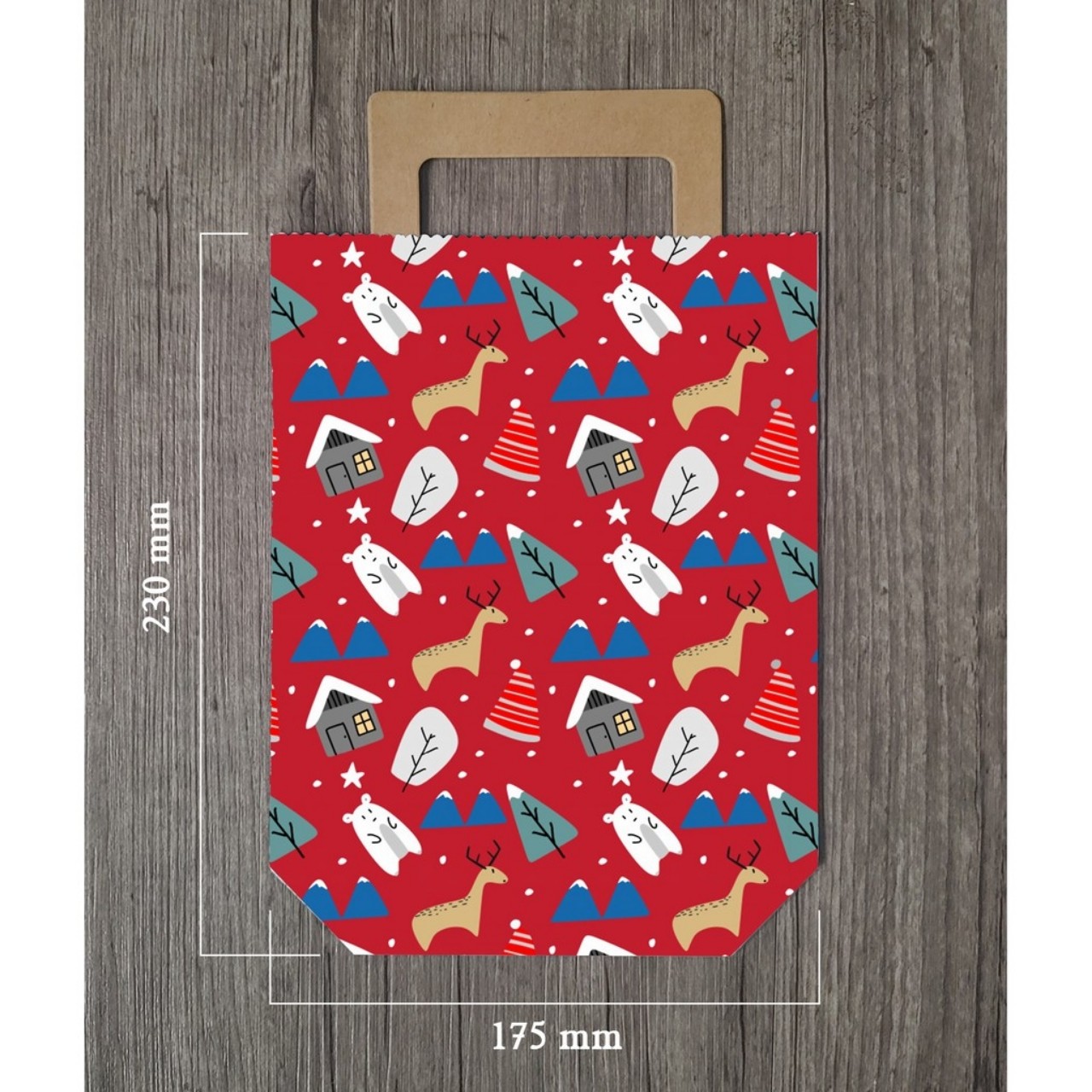Combo 4 Túi giấy đựng quà giáng sinh 23cm x 17cm