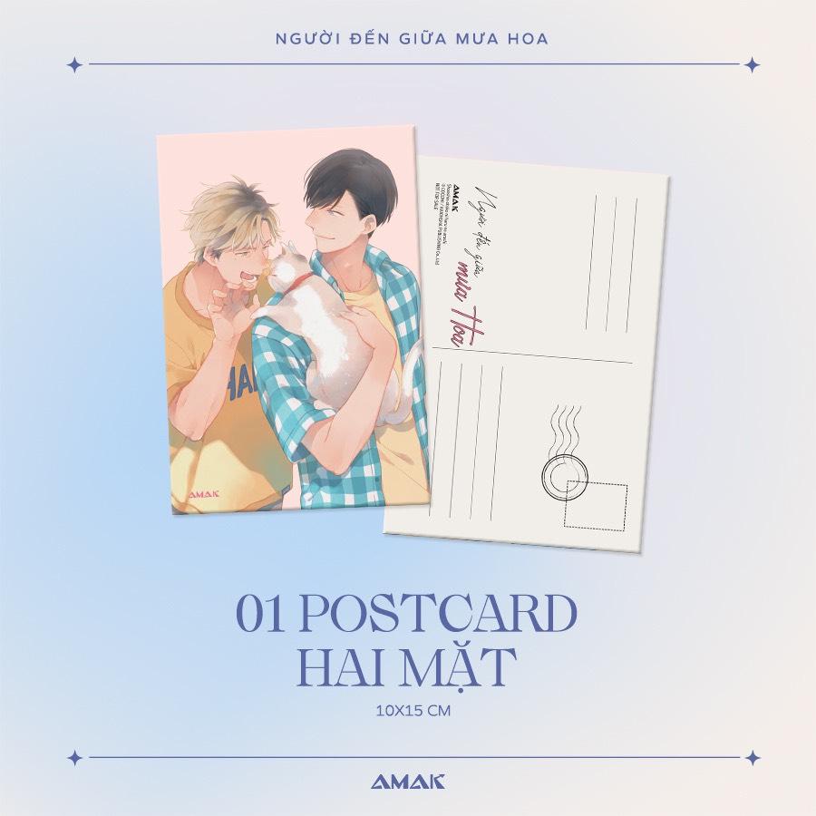 Truyện tranh Người đến giữa mưa hoa - Tặng kèm Bookmark + Postcard + Clear Card - Boys Love - AMAK