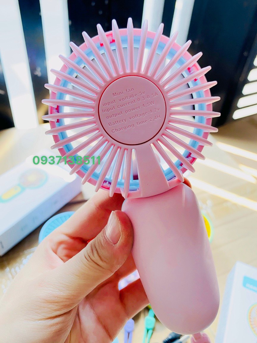 Quạt mini, Quạt cầm tay dễ thương siêu nhẹ - quạt cầm tay mini tích điện sạc USB Handheld Fan nhỏ gọn, tiện lợi